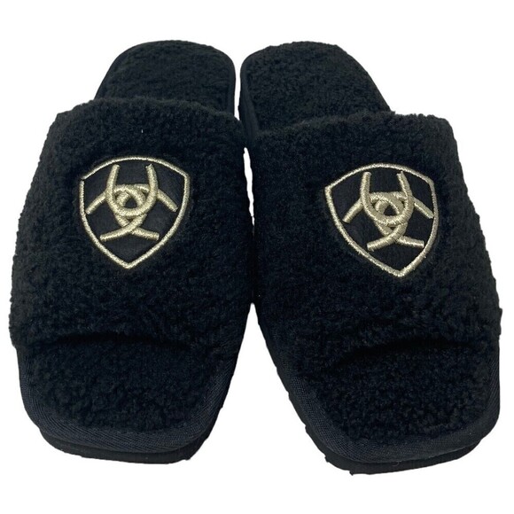 NEW Ariat Cozy Slippers Black Women Size 9 Sandals Slides Style Polyester NIB - Picture 8 of 12